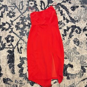 Asymmetrical Red Women's Dress